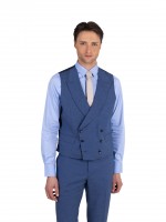 Fato liso slim fit com colete