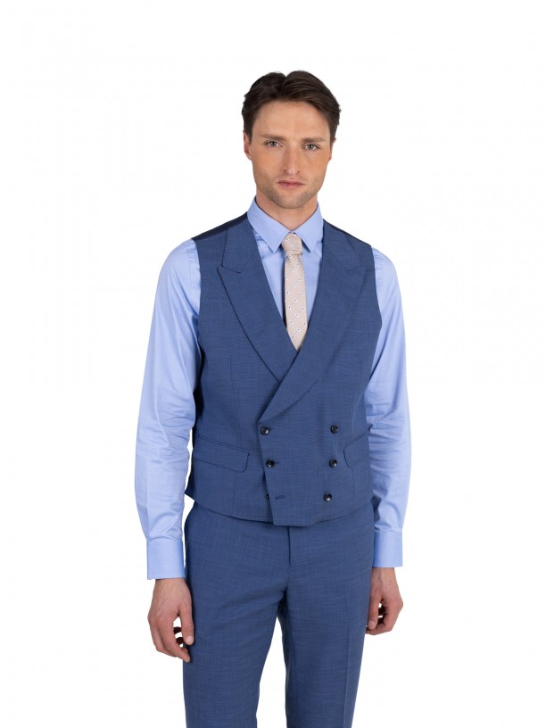 Fato liso slim fit com colete Fato liso slim fit com colete