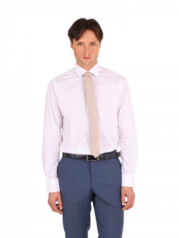 Camisa cl�ssica slim fit 100% algod�o