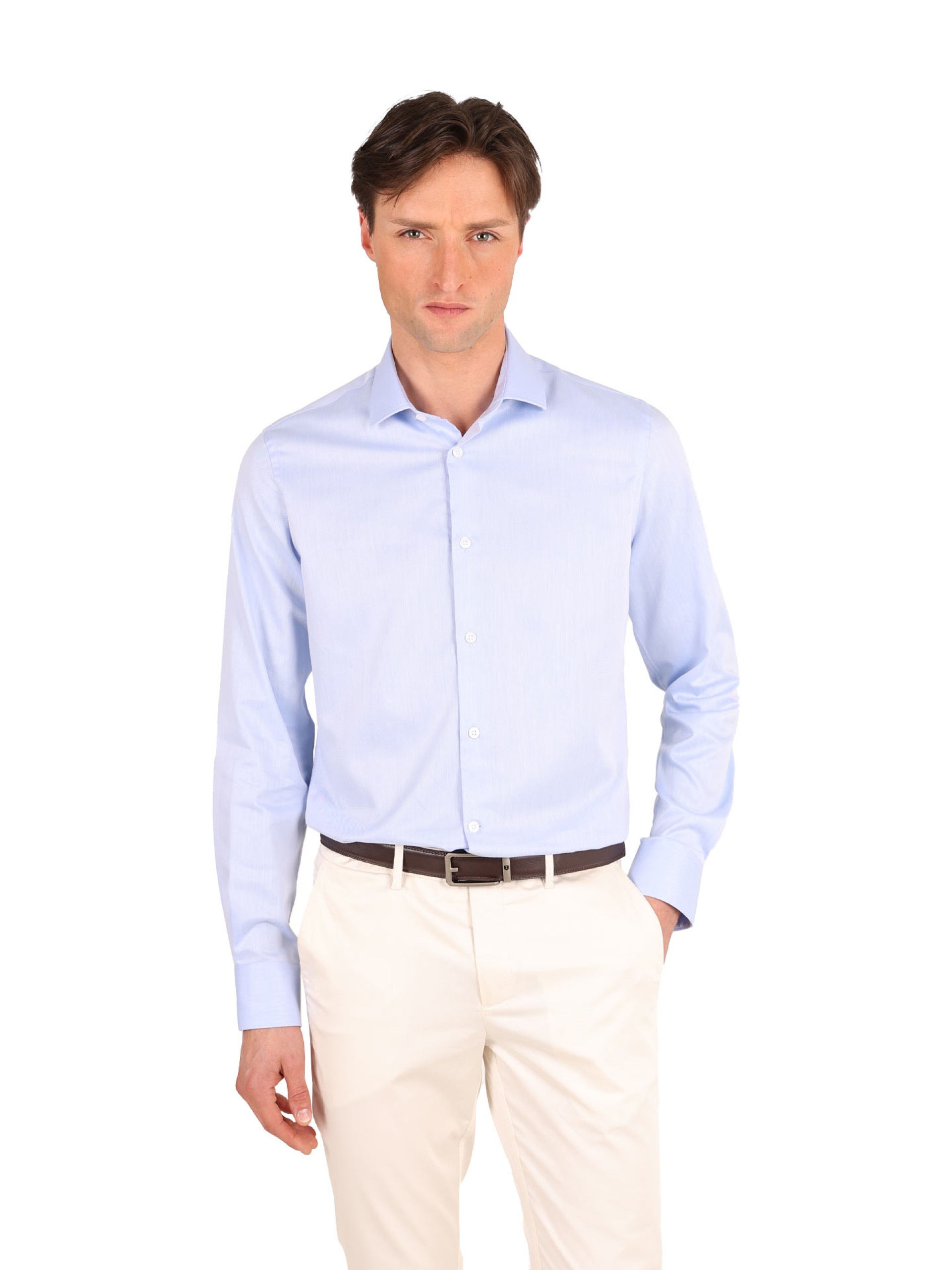 Regular fit plain elegant shirt
