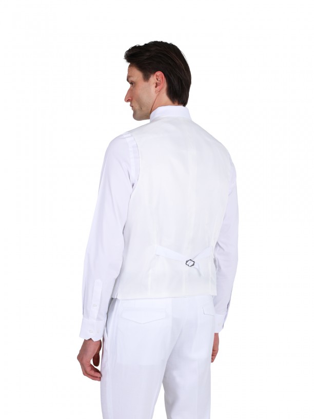 Plain slim fit suit with waistcoat