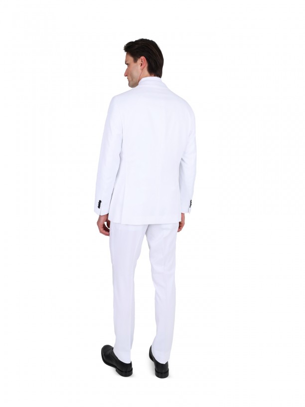 Plain slim fit suit with waistcoat