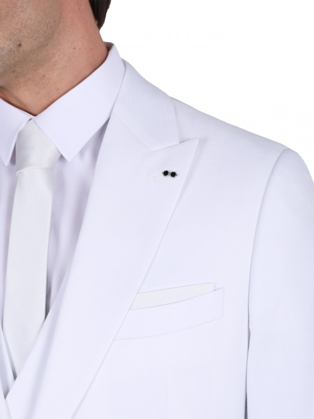 Plain slim fit suit with waistcoat