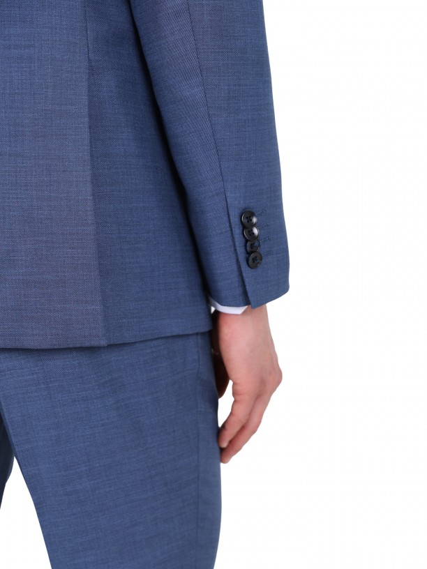 Traje liso de corte slim con chaleco