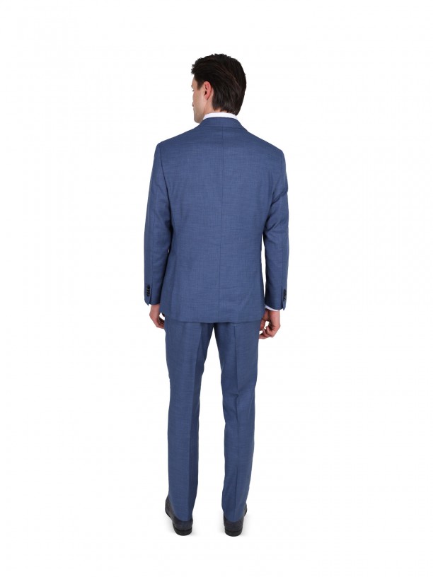Traje liso de corte slim con chaleco