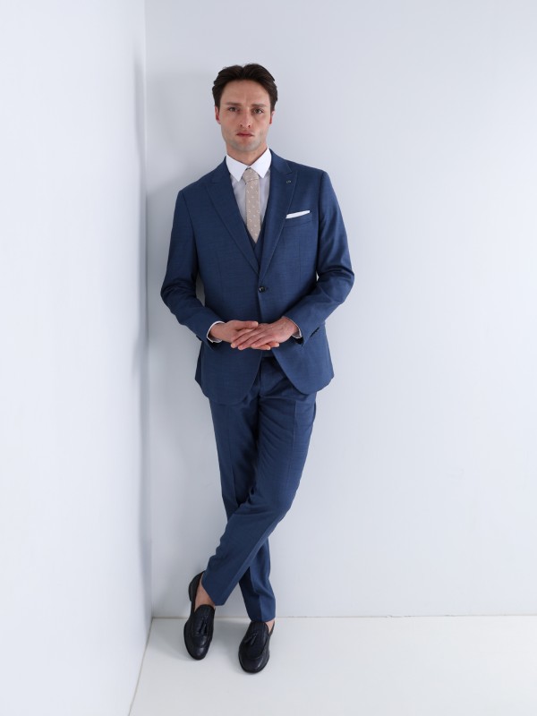 Plain slim fit suit with waistcoat Plain slim fit suit with waistcoat