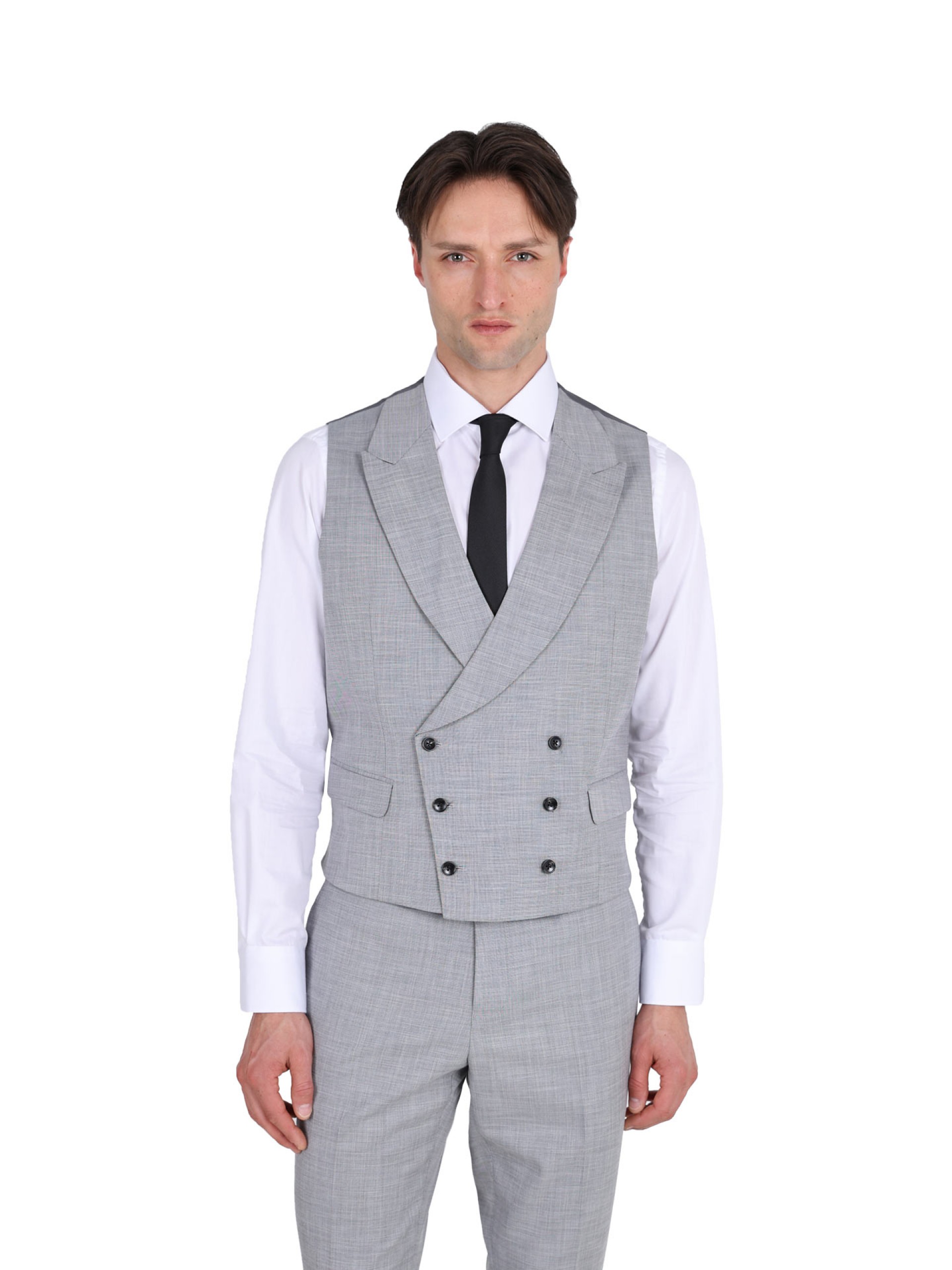 Fato liso slim fit com colete