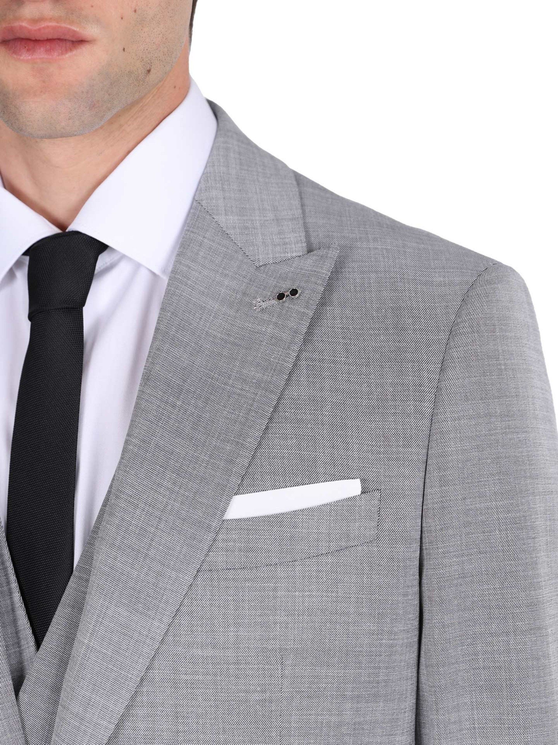 Fato liso slim fit com colete