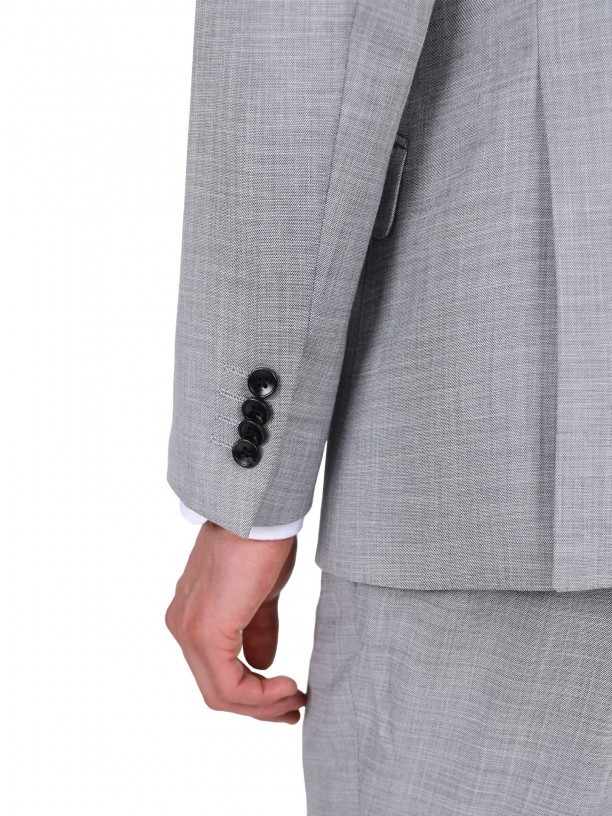 Fato liso slim fit com colete