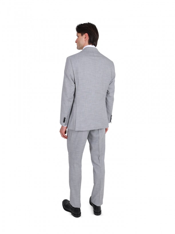 Fato liso slim fit com colete