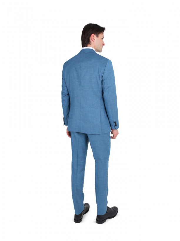 Plain slim fit suit with waistcoat