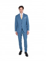 Fato liso slim fit com colete