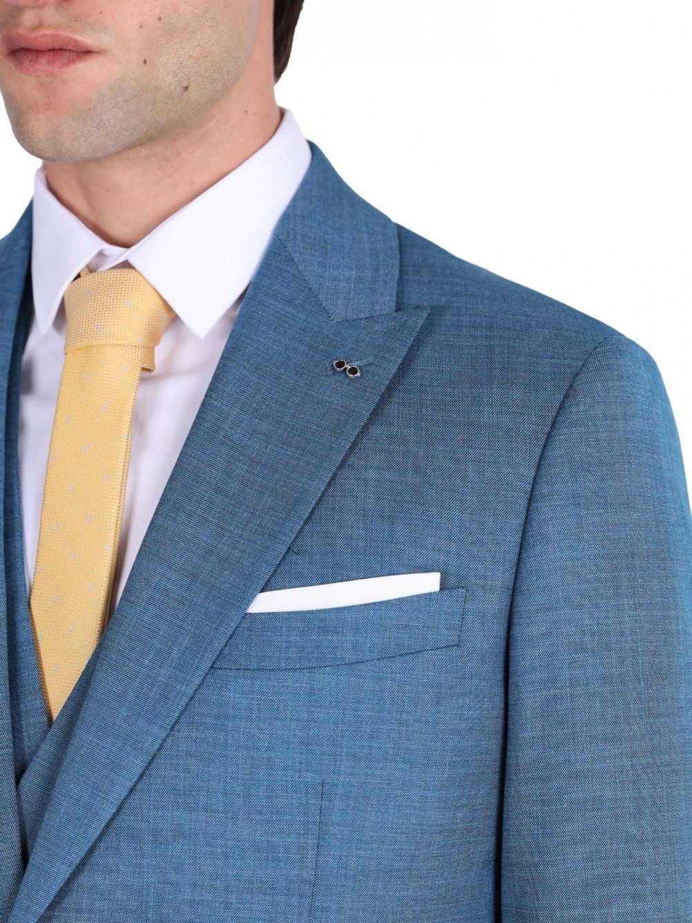 Fato liso slim fit com colete