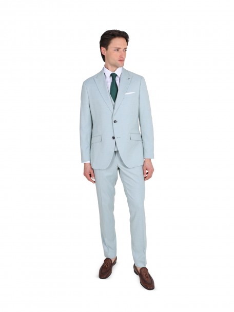 Fato liso slim fit com colete