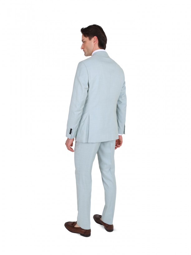 Fato liso slim fit com colete