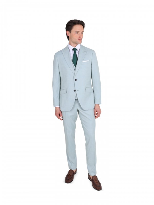 Fato liso slim fit com colete