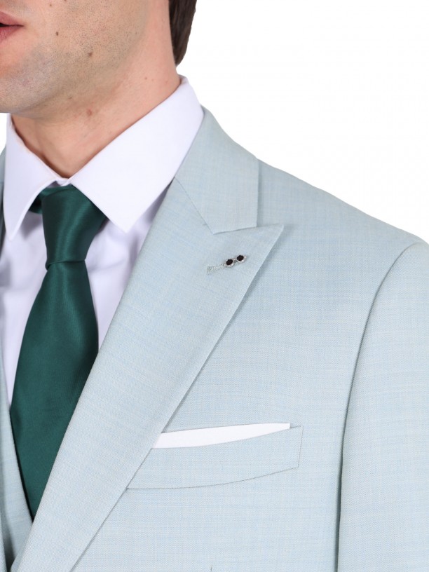 Fato liso slim fit com colete