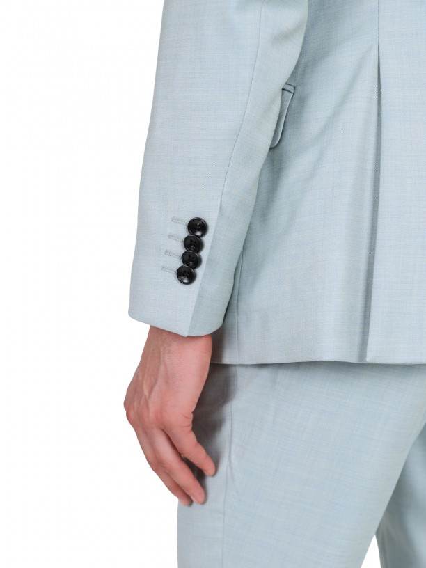Fato liso slim fit com colete