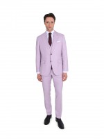 Fato liso slim fit com colete