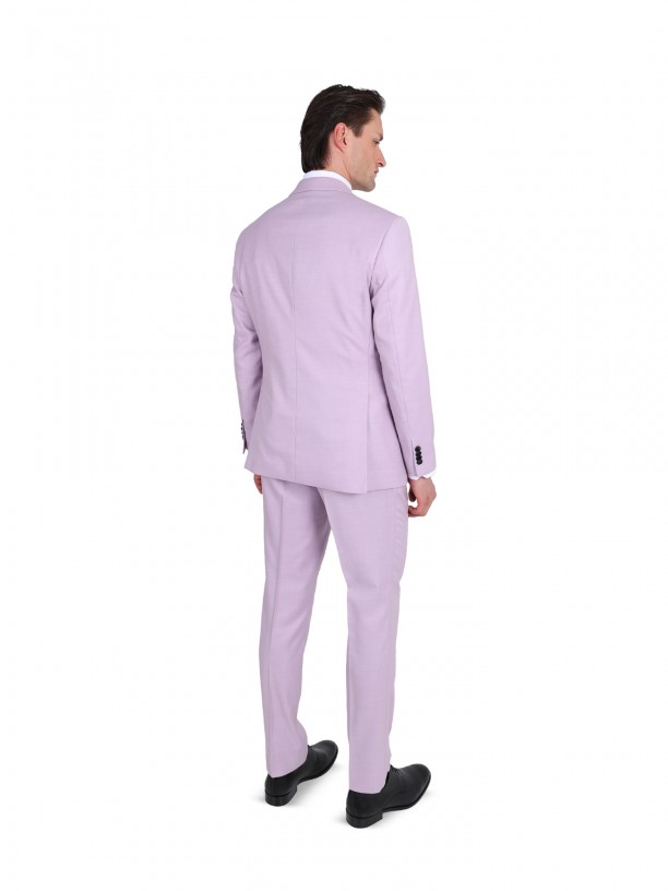 Plain slim fit suit with waistcoat