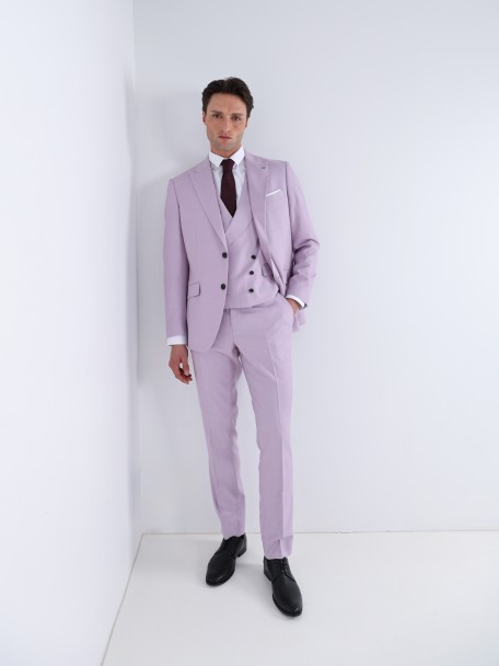 Fato liso slim fit com colete Fato liso slim fit com colete