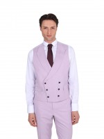 Fato liso slim fit com colete