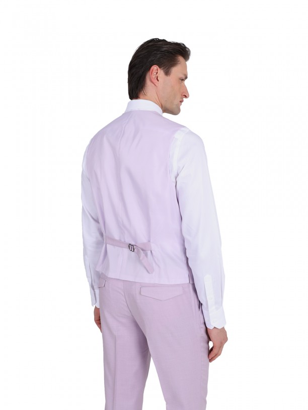 Plain slim fit suit with waistcoat