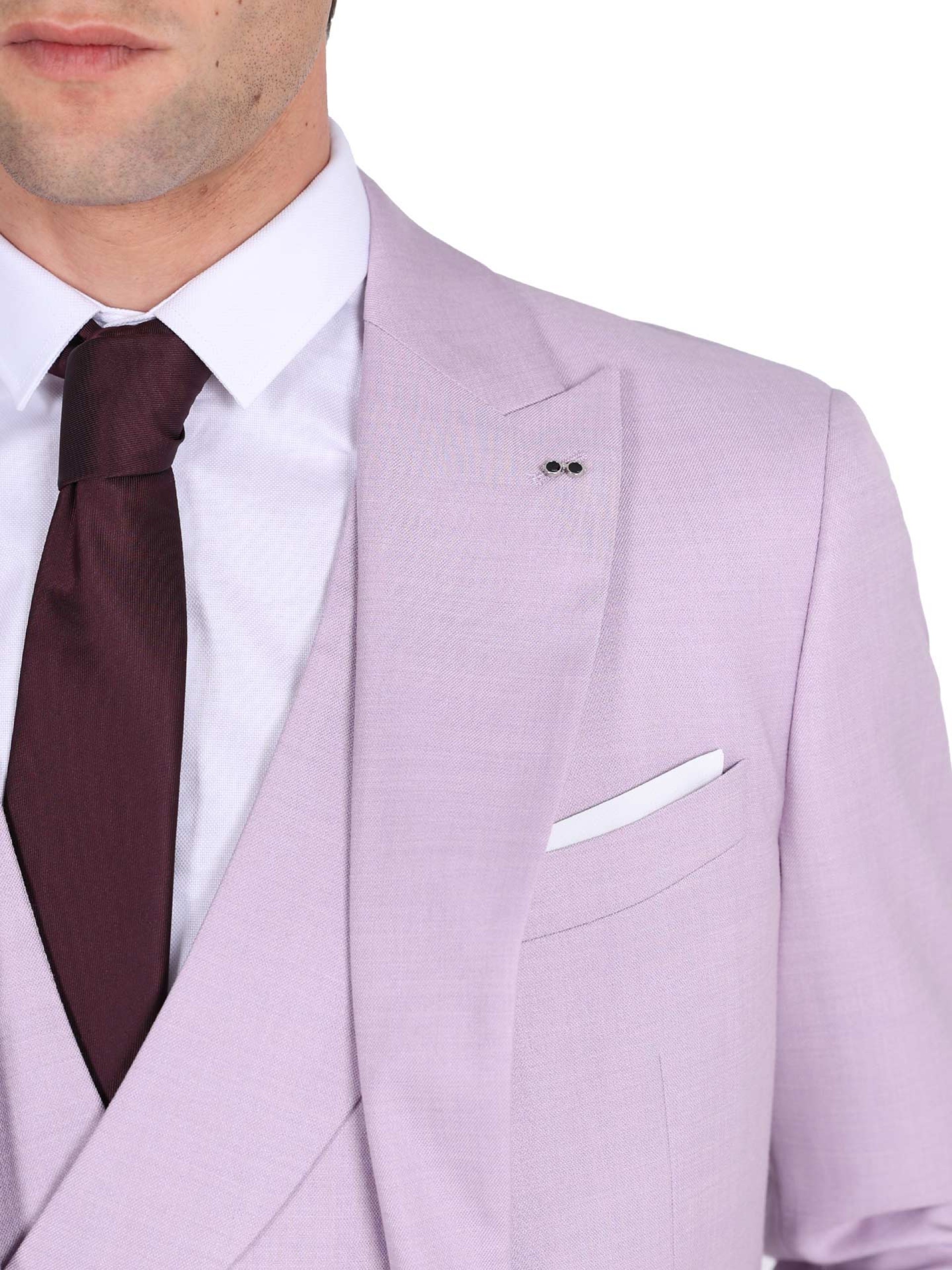 Plain slim fit suit with waistcoat