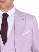 Fato liso slim fit com colete