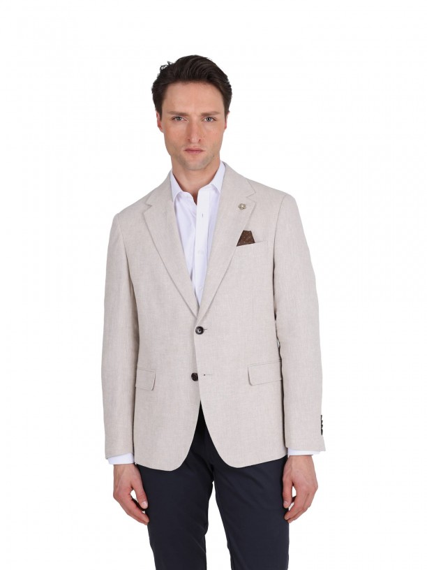 Linen and cotton blazer