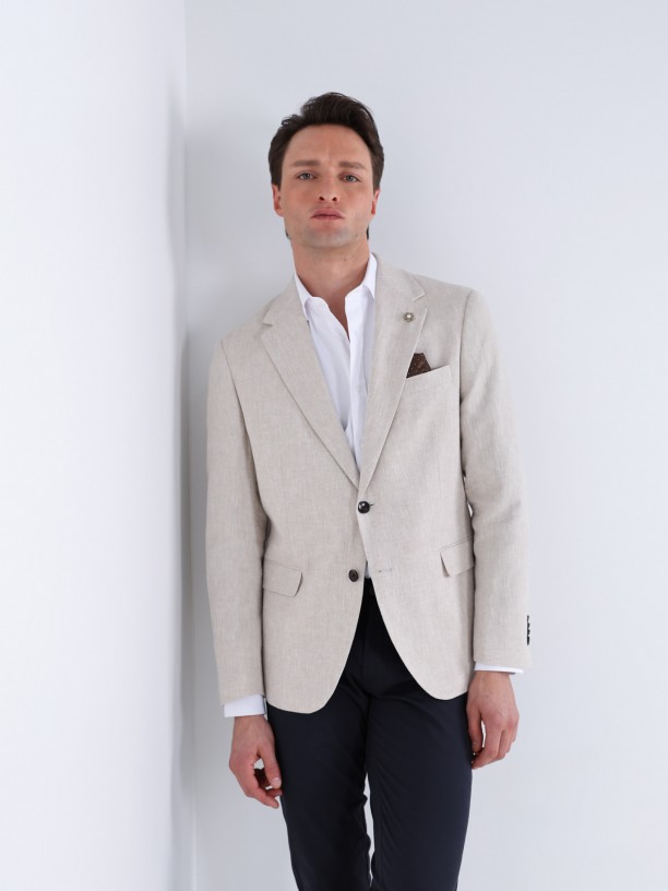 Linen and cotton blazer
