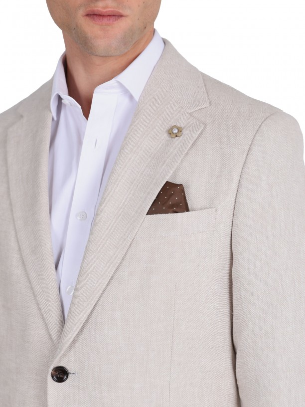 Linen and cotton blazer