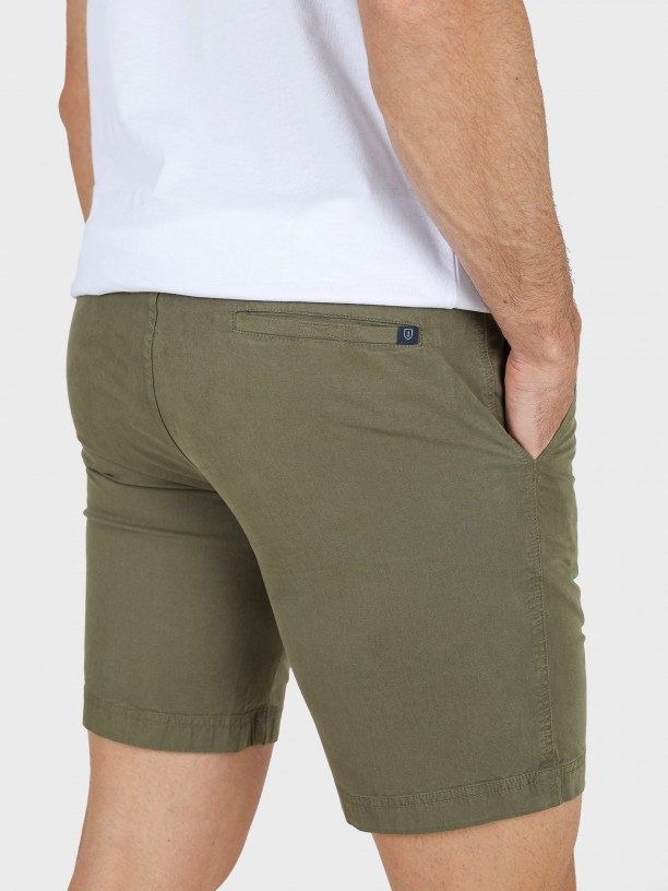 Cotton elastic chino shorts