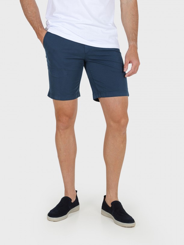 Bermudas chino elásticas de algodão Bermudas chino elásticas de algodão