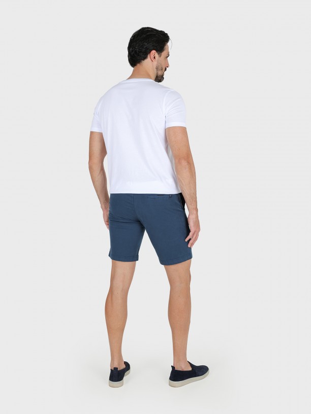 Bermudas chino elásticas de algodão Bermudas chino elásticas de algodão