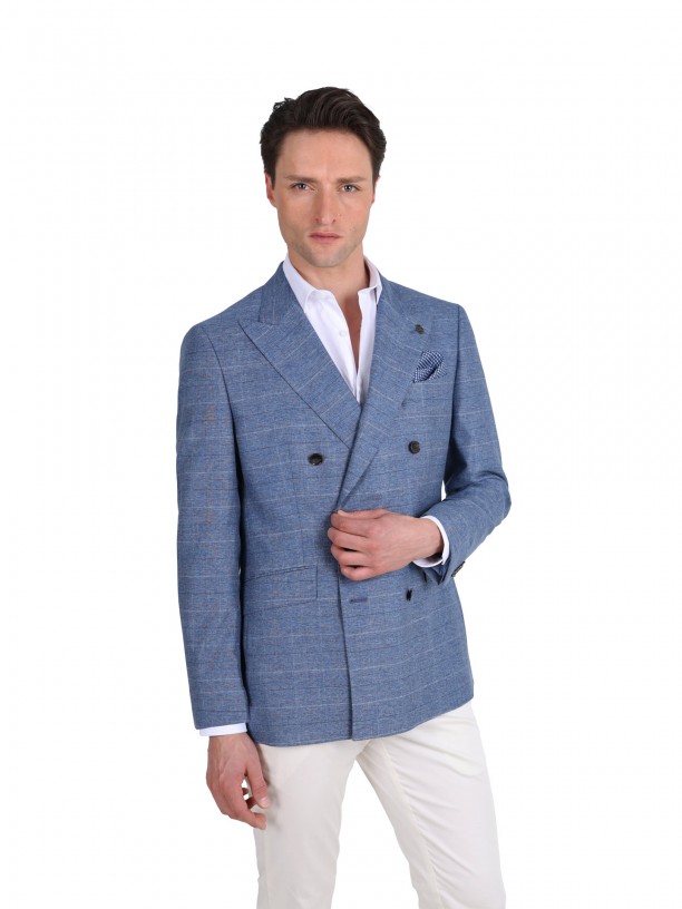 Double-breasted wool, cotton Double-breasted wool, cotton