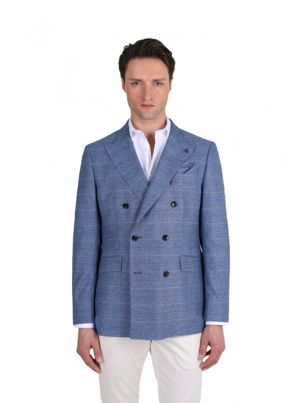 Double-breasted wool, cotton Double-breasted wool, cotton