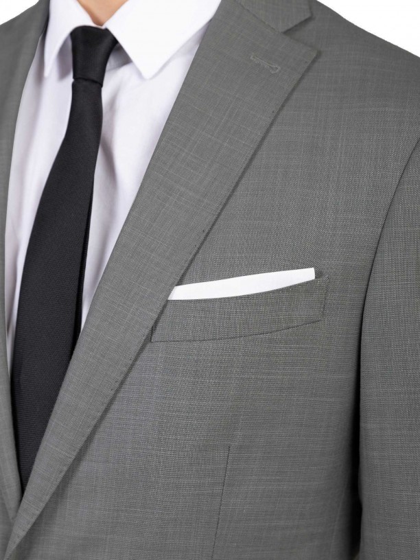 Fato de micro padrão slim fit Fato de micro padrão slim fit