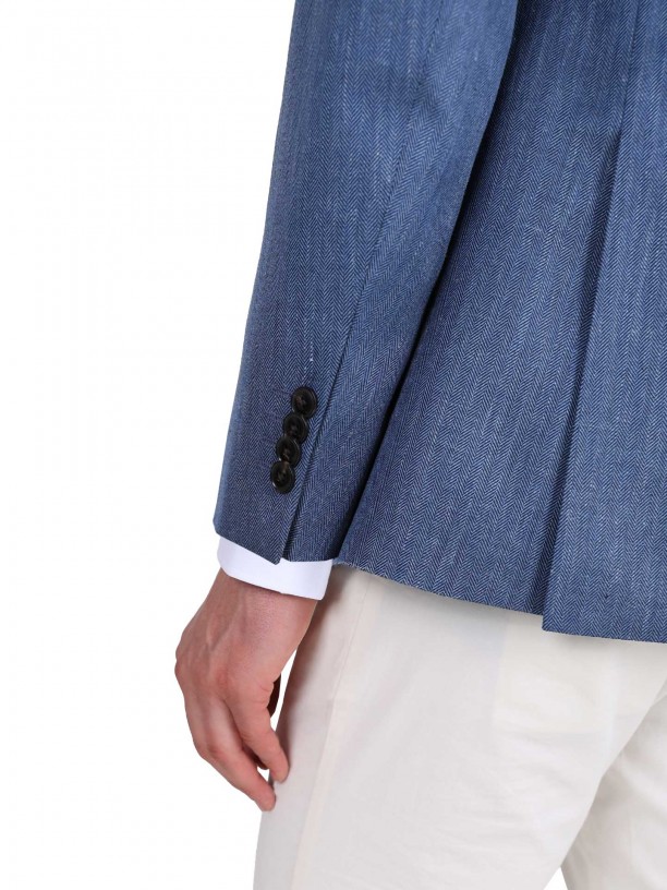 Blazer de l, seda e linho