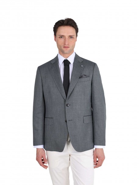 Blazer de l�, seda e linho