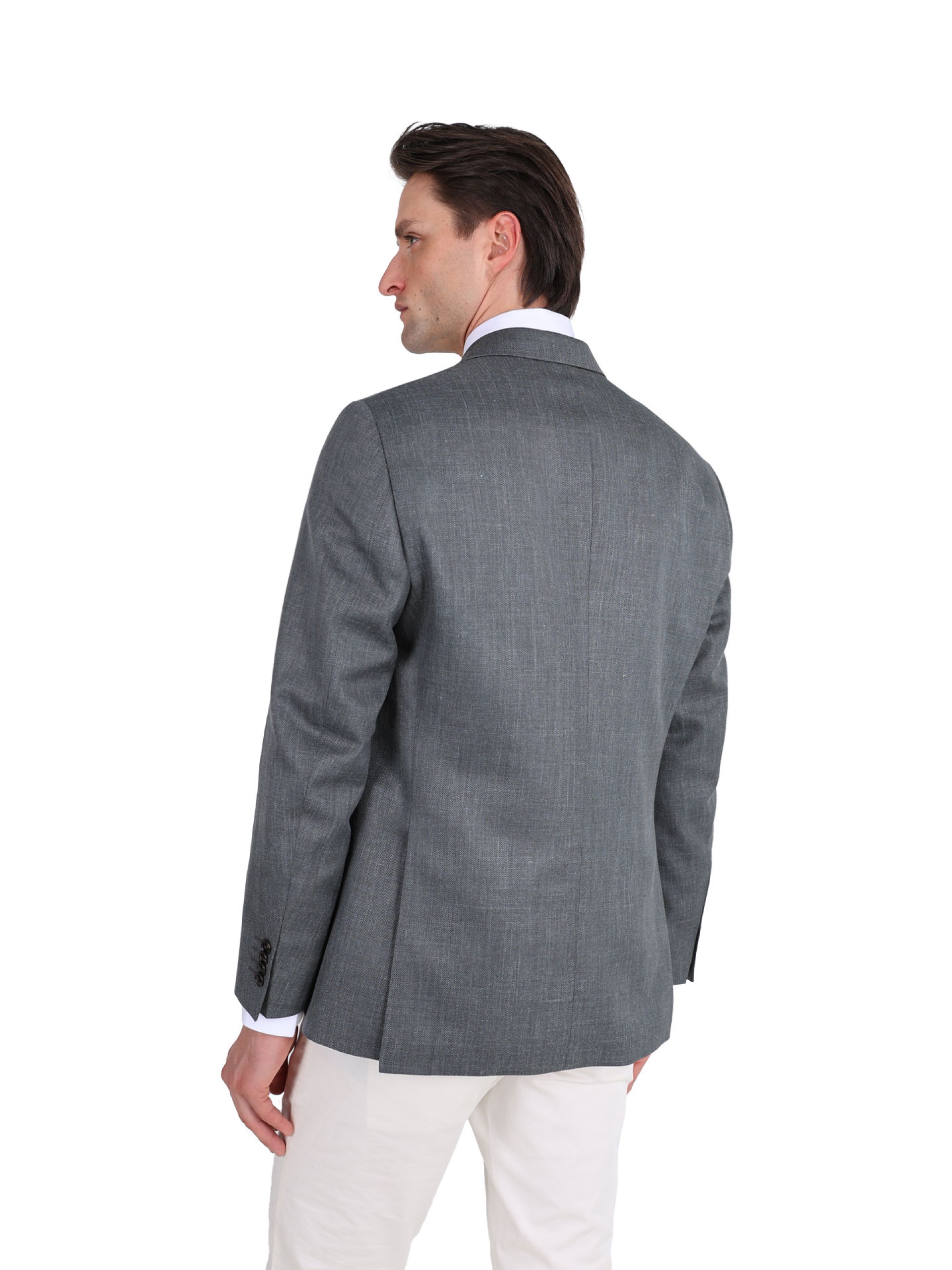 Blazer de lã, seda e linho