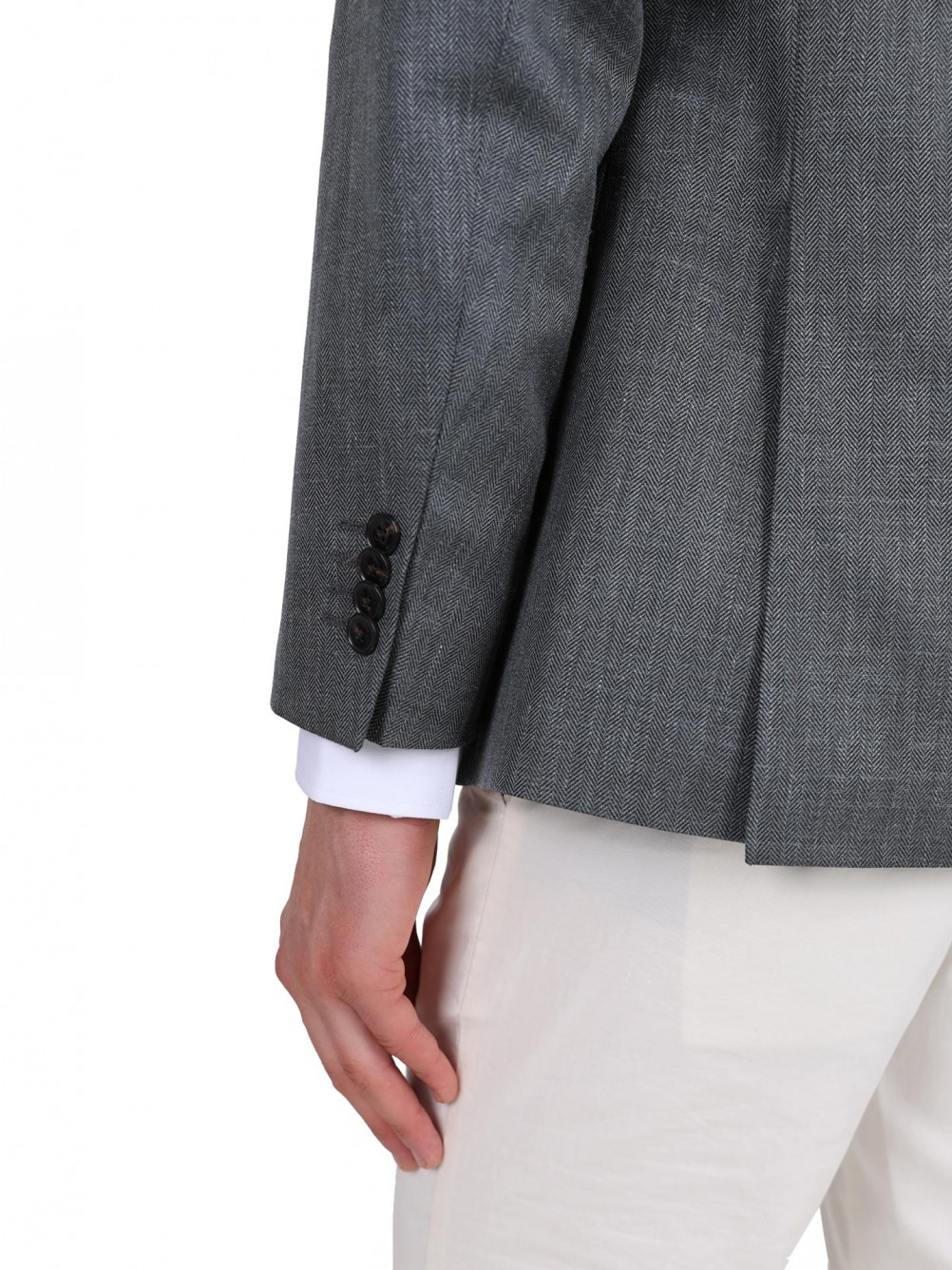 Blazer de lã, seda e linho