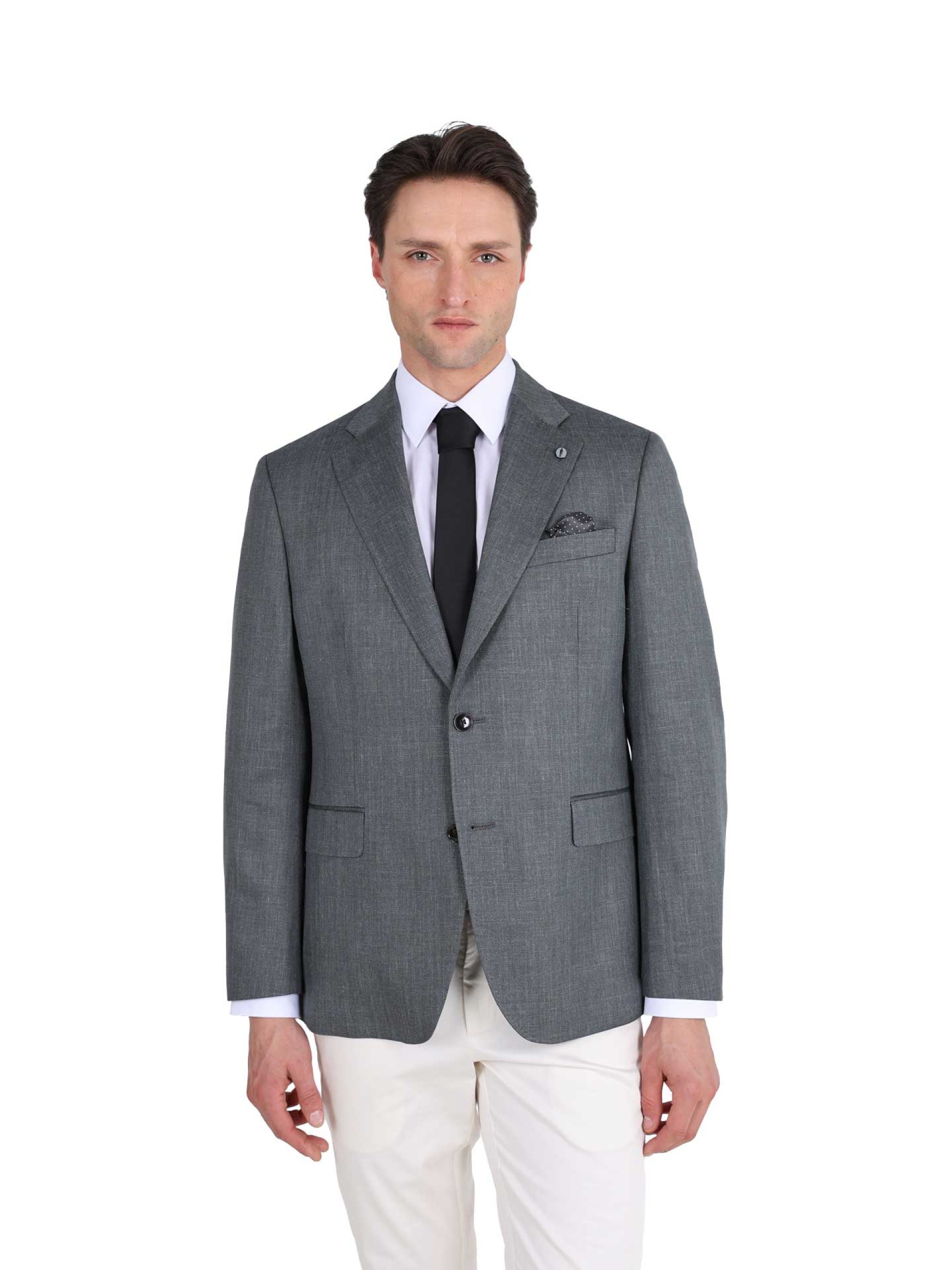 Blazer de lã, seda e linho