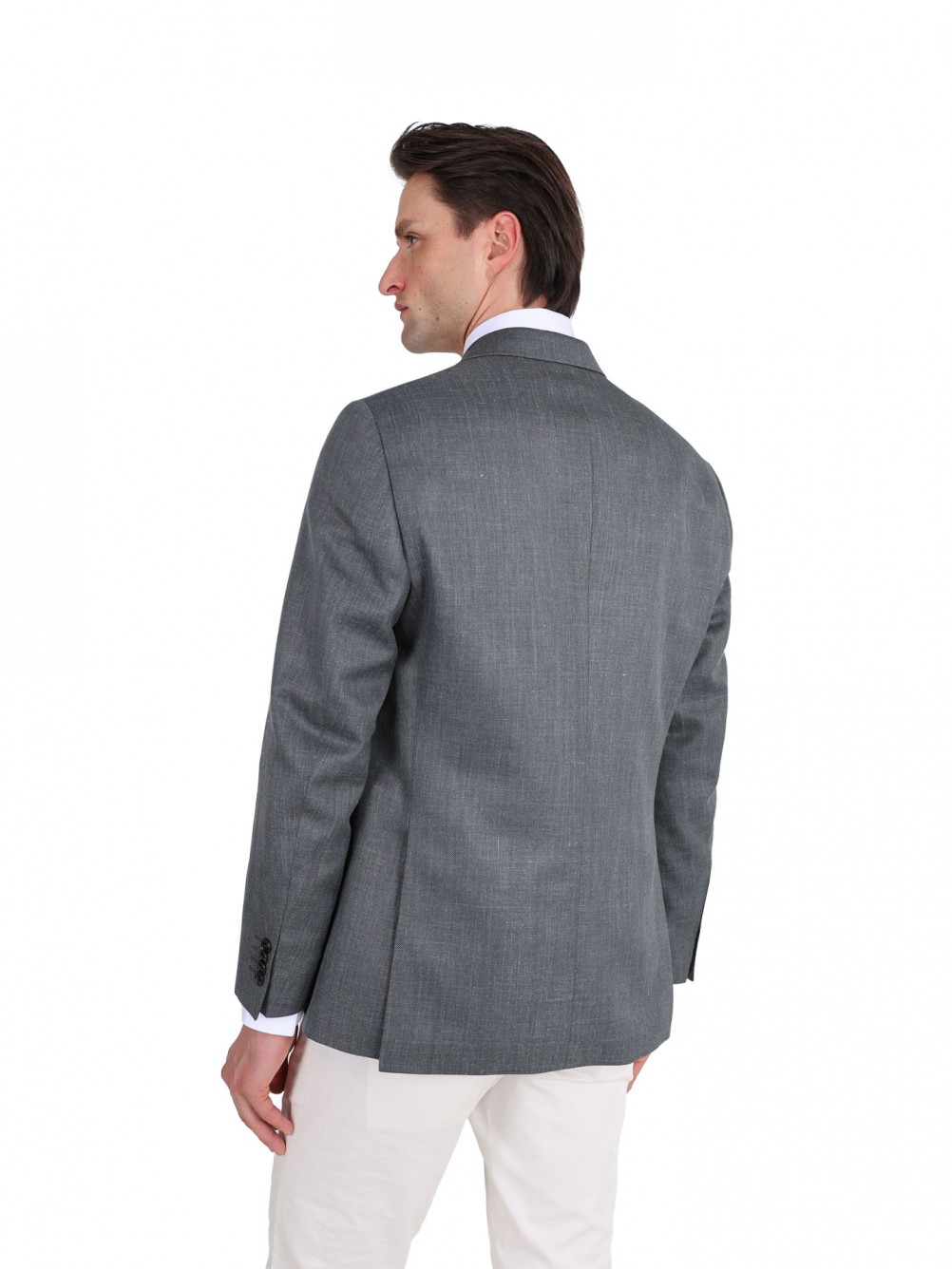 Blazer de lã, seda e linho