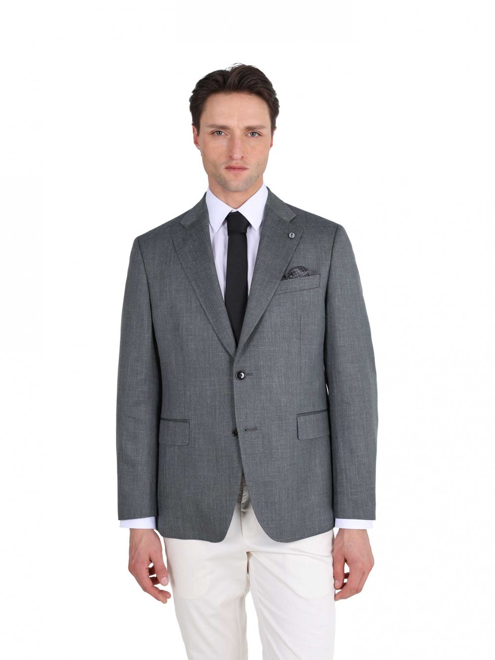 Blazer de lã, seda e linho
