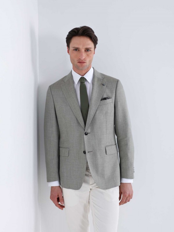 Wool, silk, and linen blazer