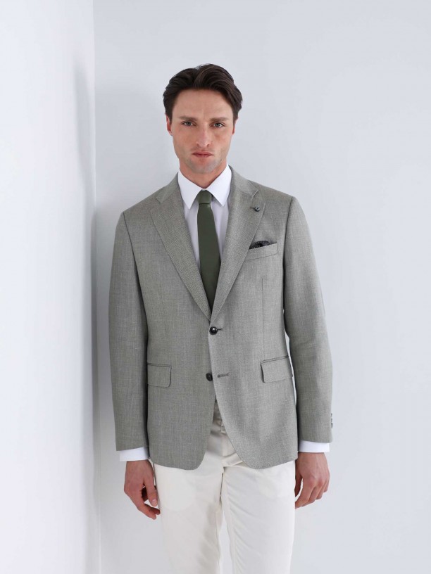 Blazer de l, seda e linho