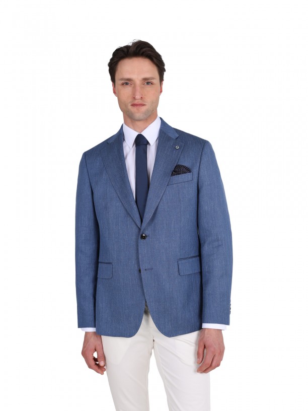 Blazer de l, seda e linho