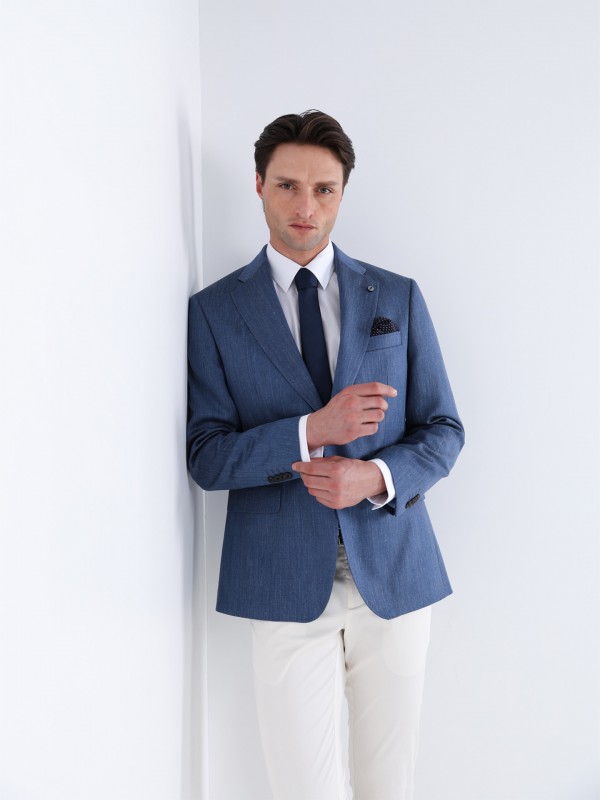 Wool, silk, and linen blazer