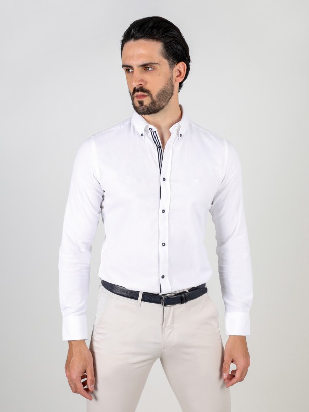 Camisa casual lisa regular fit